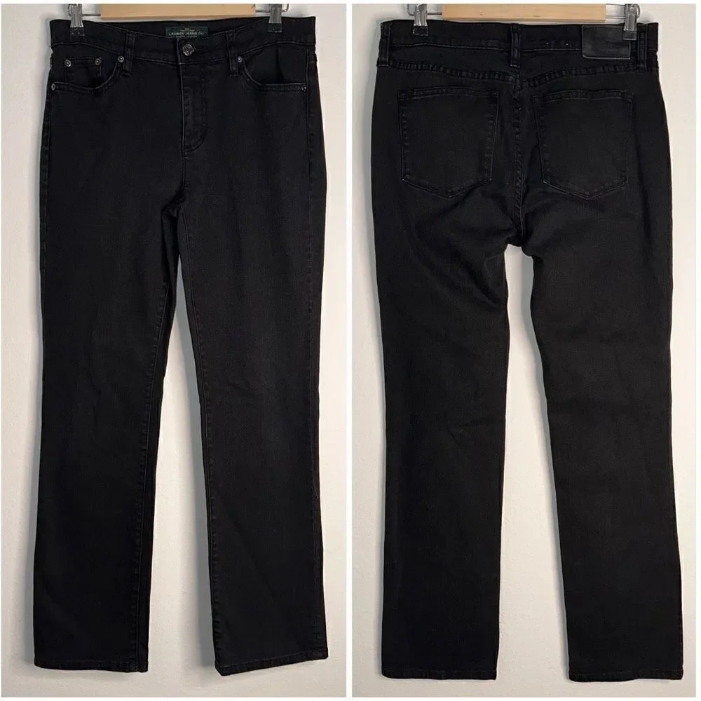Lauren Ralph Lauren Jeans Co Women’s 6‎ Solid Black Classic Straight Leg Jeans